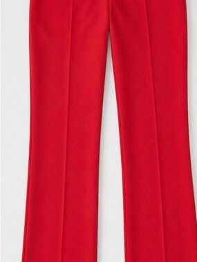 SPANX Vibrant Red Straight-Leg Tailored Pants